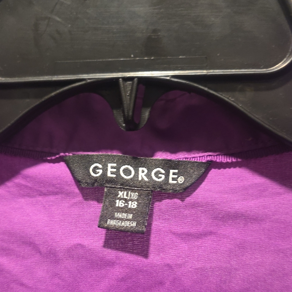 George Purple Short-Sleeve Button-Down Shirt - Picture 2 of 4